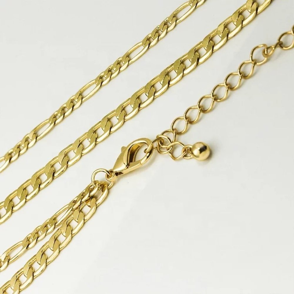 Double Layer 18k Gold Plated Chain Neckl - Picture 2 of 9